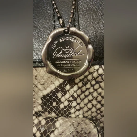 Patricia Nash Alviano 10th Anniversary Leather Tote Python/Snake w/Dustbag - Picture 9 of 11